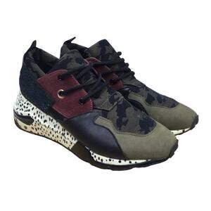 Steve Madden Cliff Women's Animal Print Mixed Media Leather Fashion Sneaker 10M